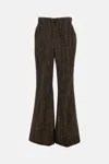 Fendi Rust Wool And Alpaca Trousers Women In Brown