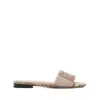 Fendi Signature Jacquard Sandal In Brown