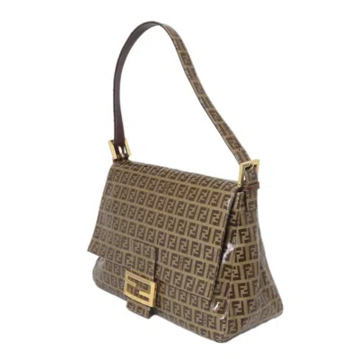 Pre-owned Fendi Brown Gold Leather Shoulder Bag () In Multi