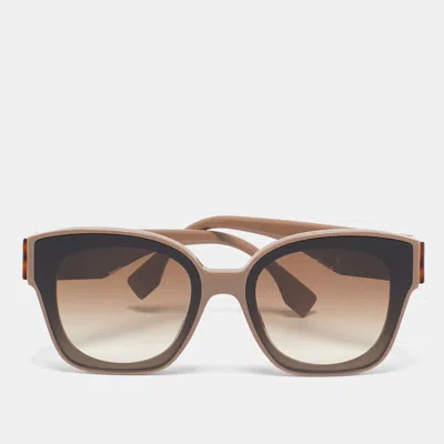 Pre-owned Fendi Brown Gradient 40098i Square Sunglasses