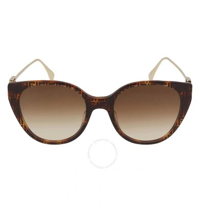 Fendi Brown Gradient Cat Eye Ladies Sunglasses Fe40047i 55f 54