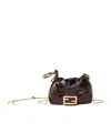 Fendi Brown Inlaid Hagfish Leather Miniature In Brown