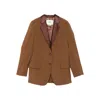 Fendi Satin-lapel Jacket In Brown