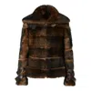 Fendi Blouson Brown Backed Sheepskin And Nappa Leather Jacket In Multi
