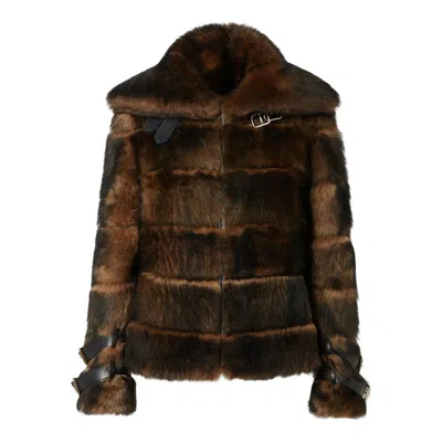 FENDI FENDI BROWN JACKETS WOMEN
