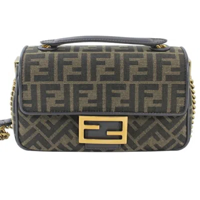 Pre-owned Fendi Brown Jacquard Shoulder Bag ()