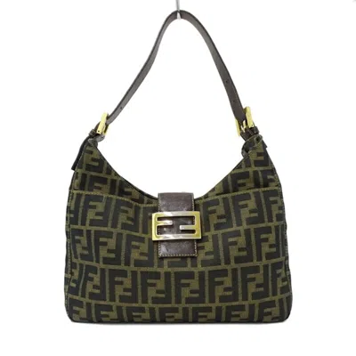 Pre-owned Fendi Brown Khaki Canvas Shoulder Bag ()