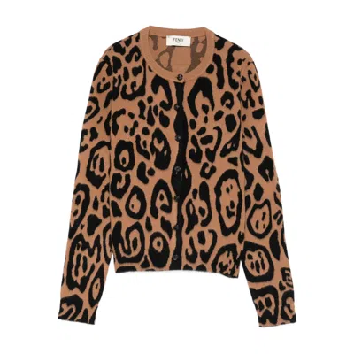 Fendi Brown Knitwear Women In Multi