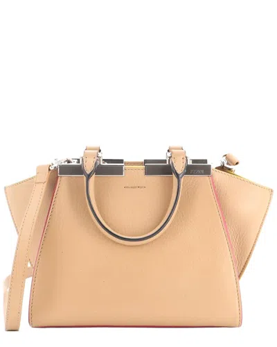 Pre-owned Fendi Brown Leather 3jours Bag Mini (authentic Pre-loved)