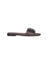 Fendi Logo-embellished Flat Sandals In Brown