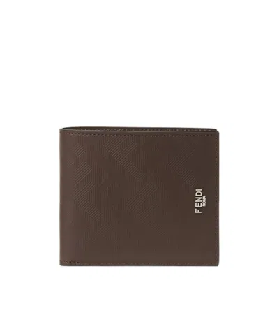 Fendi Brown Leather Bi-fold Wallet