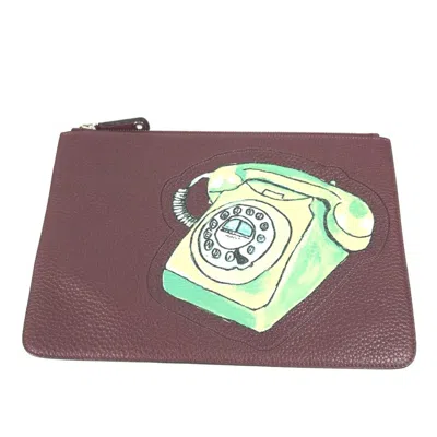 Pre-owned Fendi Brown Leather Clutch Bag Pouch ()