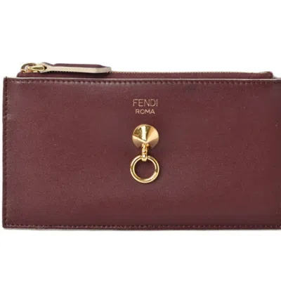 Pre-owned Fendi Brown Leather Coin Purse/coin Case ()