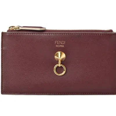 Pre-owned Fendi Brown Leather Coin Purse/coin Case ()