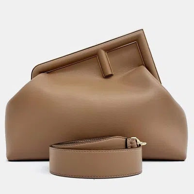 Pre-owned Fendi Brown Leather First Bag Medium