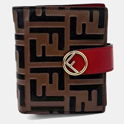 Pre-owned Fendi Brown Leather Half Wallet