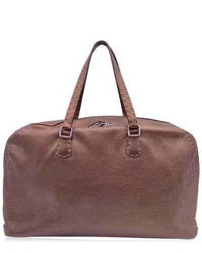 Fendi Brown Leather Handbag (authentic Pre-loved)