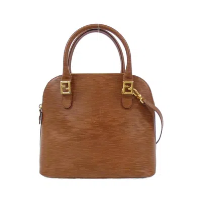 Pre-owned Fendi Brown Leather Handbag Shoulder Bag ()