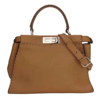 Pre-owned Fendi Brown Leather Handbag Shoulder Bag ()