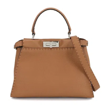Pre-owned Fendi Brown Leather Handbag Shoulder Bag ()
