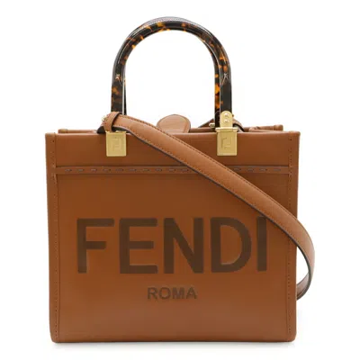 Pre-owned Fendi Brown Leather Handbag Shoulder Bag ()