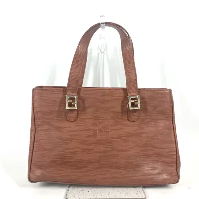 Pre-owned Fendi Brown Leather Handbag Shoulder Bag Tote Bag ()