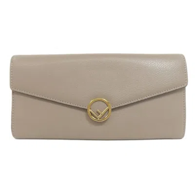 Pre-owned Fendi Brown Leather Long Wallet (bi-fold) ()