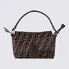Fendi Mamma Baguette Medium Velvet Bag Women In Brown