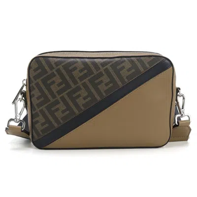 Pre-owned Fendi Brown Leather Pvc Shoulder Bag ()
