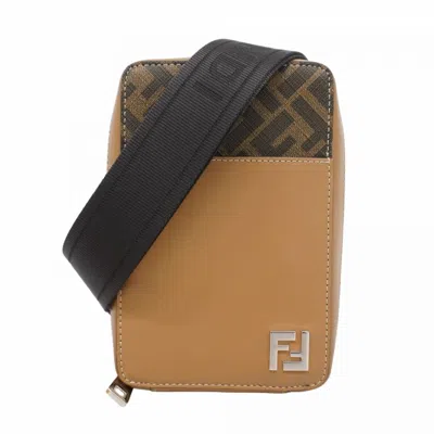 Pre-owned Fendi Brown Leather Pvc Shoulder Bag ()