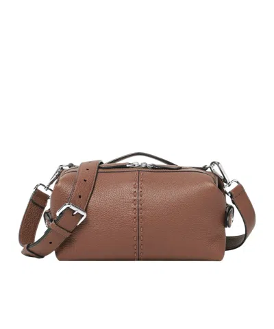 Fendi Brown Leather Selleria Bag With 266 Hand-sewn Topstitches