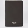 Fendi Brown Leather Shadow Card Holder Men In Brown