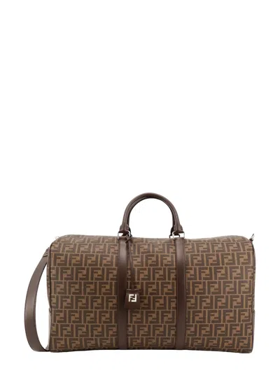 Fendi Brown Leather Small Tote Handbag For Men
