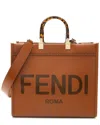 Fendi Brown Leather Sunshine Medium Shopper Tote (authentic Pre-loved) In Brown