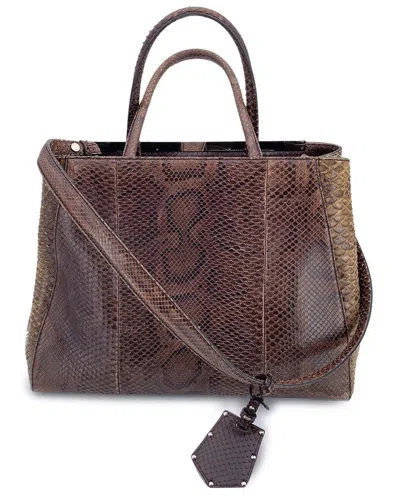 Fendi Brown Leather Tote 2jours (authentic Pre-loved)