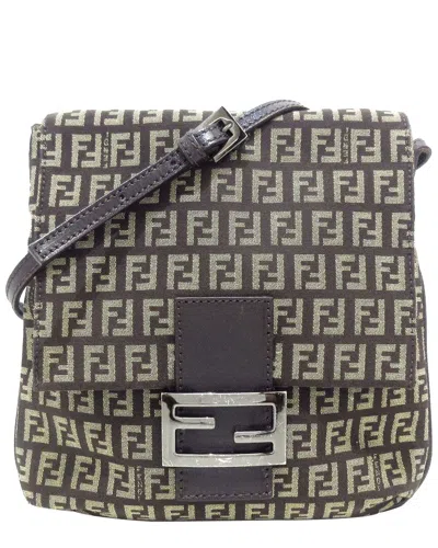 Fendi Brown Leather Zucchino Crossbody (authentic Pre-loved)