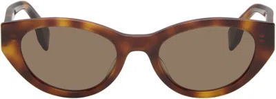 Fendi Brown Lettering Sunglasses