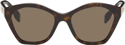 Fendi Brown Lettering Sunglasses