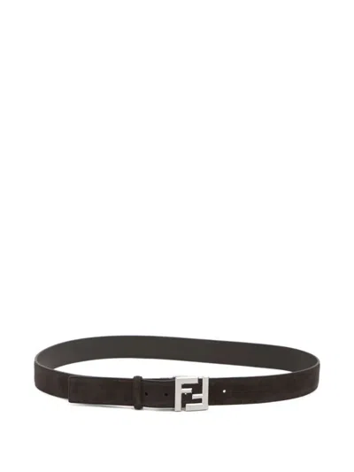 FENDI MEN BROWN LOGO BUCKLE BELT, 34 LUXURY BELTS FOR MEN DARVEYS
