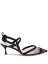Fendi Women Ff Velvet Slingback In Brown