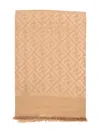 Fendi Ff Silk And Wool Shawl Accessories In Brown