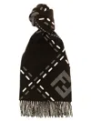 Fendi Rectangular Scarf Featuring Fringe Detail In Black