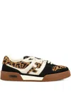 Fendi Low-top Platform In Multicolor Cavallino Calfskin And Suede In Multi