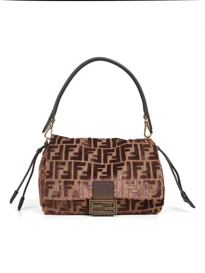 FENDI BROWN MEDIUM BAGUETTE MAMMA SHOULDER BAG