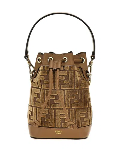 FENDI BROWN MON TRESOR BUCKET BAG