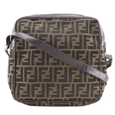 Pre-owned Fendi Brown Nylon Canvas Shoulder Bag ()