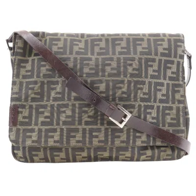 Pre-owned Fendi Brown Nylon Canvas Shoulder Bag ()