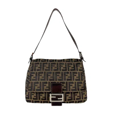 Pre-owned Fendi Brown Nylon Canvas Shoulder Bag ()