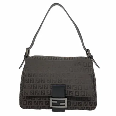 Pre-owned Fendi Brown Nylon Canvas Shoulder Bag ()