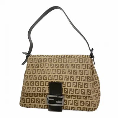 Pre-owned Fendi Brown Nylon Canvas Shoulder Bag ()